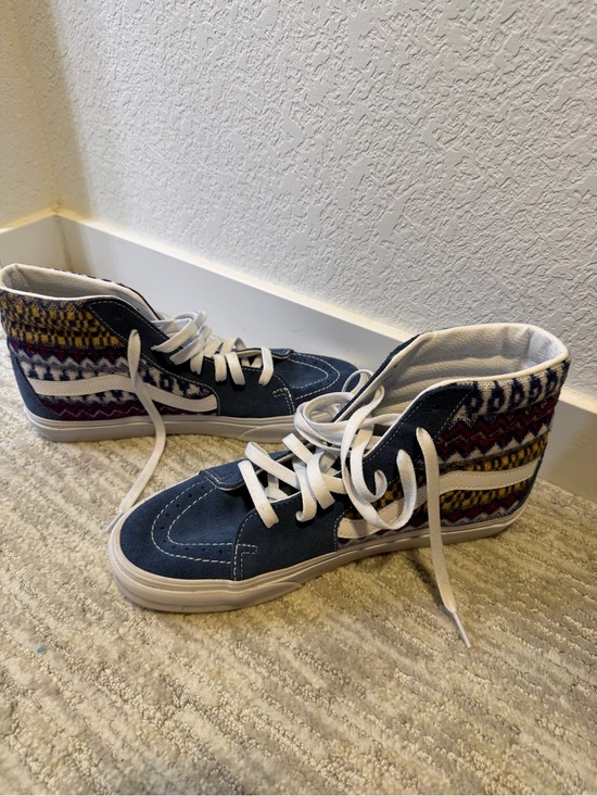 Vans Other - Vans High Top Sneakers Navy with Multicolor Pattern